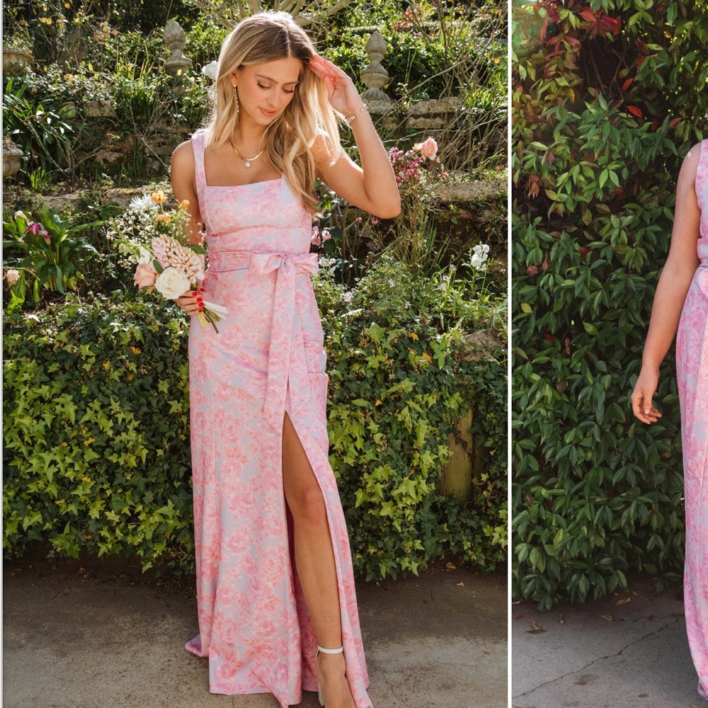 Show Me Your MuMu Pink Floral Maxi Dress